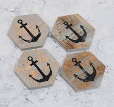 Adorning Coasters Made from Finest-Quality Wood - Pack of 4