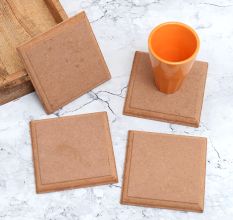 Modern Brown Tea Wooden Coasters - Pack of 4