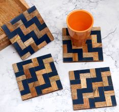Handmade Decorative Wooden Coasters Pack of 4