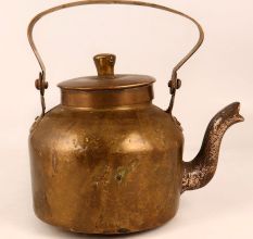 Vintage Brown Finish Kettle Made of Brass