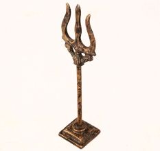 Handmade Vintage Brass Trident for Temple