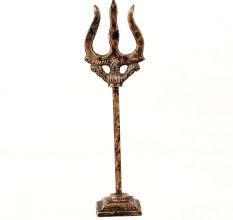 Handmade Vintage Brass Trident for Temple