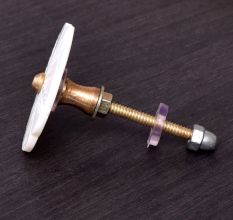 Beautiful White Flower Knob Made of Mother of Pearl