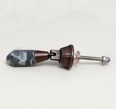 Dark Stone and Metal Teardrop Knob for Wardrobe and Cupboard