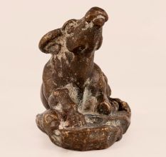 Handcrafted Brown Ox Statue Made of Brass