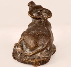 Handcrafted Brown Ox Statue Made of Brass