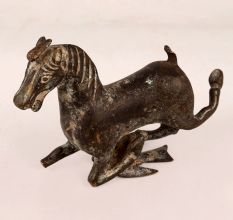 Vintage Brass Running Horse Statue in English Art