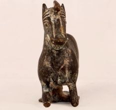 Vintage Brass Running Horse Statue in English Art