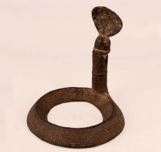 Handmade Vintage Brass Tribal Cobra in Naga Art