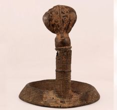 Handmade Vintage Brass Tribal Cobra in Naga Art