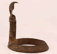 Handmade Vintage Brass Tribal Cobra in Naga Art