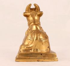 Golden Brass Nandi Statue for Prayer Room