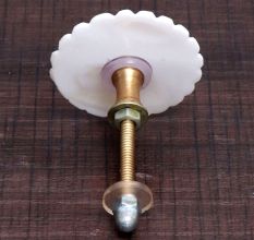 White Flower Shaped Cabinet Knob Made of Mother of Pearl