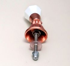 Teardrop White Door Knob Made of Stone and Metal