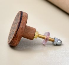 Handcrafted Black and Brown Wooden Knob for Dresser
