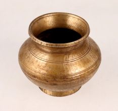 Handmade Brass Holy Pot in Antique Brown Finish