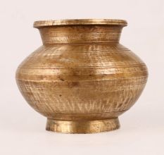 Handmade Brass Holy Pot in Antique Brown Finish