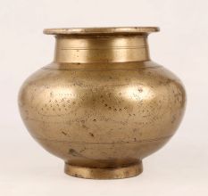 Engraved Premium Brass Water Pot for Flower Decor