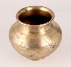 Premium Brass Engraved Water Pot for Decoration