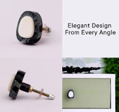Handcrafted Stone Kitchen Drawer Knob in Dark Finish