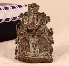 Antique Brown Brass Chinese God Statue for Decor