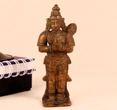 Handmade Brass Statue of Hindu God in South Indian Art