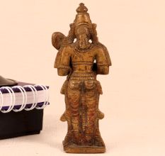 Handmade Brass Statue of Hindu God in South Indian Art