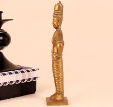 Handcrafted Golden Brass Lord Vitthal Statue for Worship