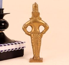 Handcrafted Golden Brass Lord Vitthal Statue for Worship