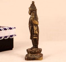 Lord Vishnu Brass Statue in Antique Brown Finish