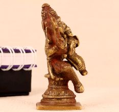 Antique Brown Lord Vishnu with Lakshmi Brass Statue