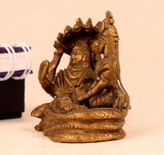 Handmade Lord Vishnu Resting on Sheshnag Brass Statue