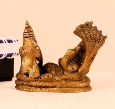 Handmade Lord Vishnu Resting on Sheshnag Brass Statue