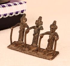 Handmade Three Man Standing Brass Statue for Collection