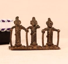 Handmade Three Man Standing Brass Statue for Collection