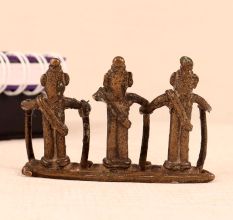 Handmade Three Man Standing Brass Statue for Collection