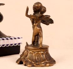 Vintage Brass Statue of Two Angels in English Art