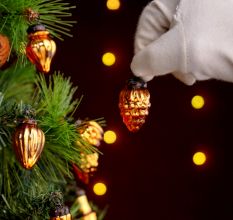 25 Pieces Amber Glass Ornaments - Christmas Tree Ornaments