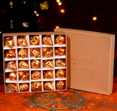 25 Pieces Amber Glass Ornaments - Christmas Tree Ornaments
