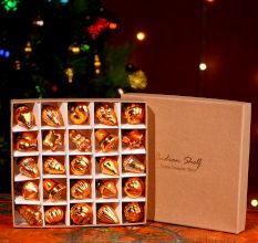 25 Pieces Amber Glass Ornaments - Christmas Tree Ornaments