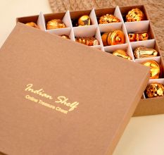 25 Pieces Amber Glass Ornaments - Christmas Tree Ornaments