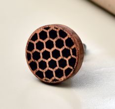 Black and Brown Round Wooden Cabinte Knob for Kids Drawer