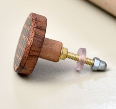 Black and Brown Round Wooden Cabinte Knob for Kids Drawer