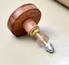 Black and Brown Round Wooden Cabinte Knob for Kids Drawer