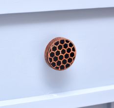 Black and Brown Round Wooden Cabinte Knob for Kids Drawer