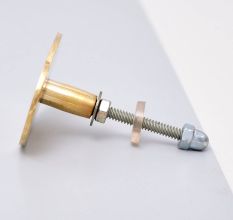 Mother of Pearl Golden and White Finish Knob for Cabinet