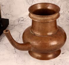 Antique Brown Holy Water Pot Made of Brass