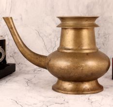 Brass Water Pot with Spout in Vintage Finish