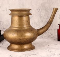 Brass Water Pot with Spout in Vintage Finish