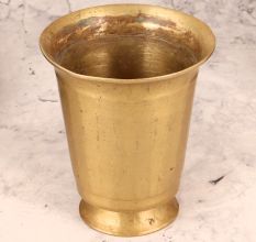 Vintage Handmade Brass Glass in Antique Golden Finish